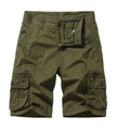 Armeegrüne Herren Cargo-Shorts aus Baumwoll-Twill mit mehreren Taschen für den Sommer - EU 30 / Grün