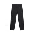 Detailed view of black multi-pocket cargo pants featuring durable twill and side zippers - EU 28 / Black