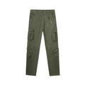 Detailed view of cargo pants with multi-pockets in olive green cotton twill fabric - EU 28 / Army Green