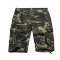 Men's camouflage cargo shorts with multiple pockets and metal zipper details - EU 29 / Dark Army Camo