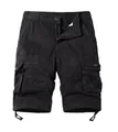 Dettaglio di pantaloncini cargo neri con ampie tasche a patta e coulisse regolabile - EU 36 / Nero