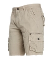 Dettaglio dei pantaloncini cargo kaki con grandi tasche laterali e cerniera metallica - EU 30 / Cachi