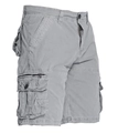 Men's casual cargo shorts in light grey featuring multiple pockets and a washed cotton texture - EU 30 / Light Gray