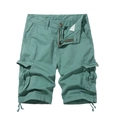 Herren Cargo-Shorts in Minzgrün mit mehreren Taschen und verstellbarem Kordelzug am Saum - Seeblau