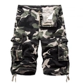 Cargo shorts voor heren met camouflagepatroon, meerdere zakken en trekkoord in legergroen - EU 38 / Lichtleger Camouflage