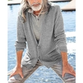 Ανδρική γκρι πλεκτή ζακέτα με κουμπιά και τσέπες, ρετρό casual στυλ για φθινοπωρινή μόδα - S / Ανοιχτό γκρι