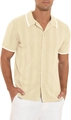 Détail d'un polo en maille pour homme avec motif torsadé et bordures contrastées - S / Abricot