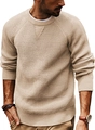 Detailed view of the apricot knitted sweater neckline with ribbed texture and triangle detail - S / Apricot