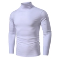Dettaglio macro della maglia da uomo bianca a collo alto con tessuto a costine - Taglia S / Bianco
