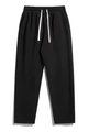 Detail of black jogger waist with elastic band and contrasting white drawstring - S / Bottoms / Black