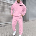 Detailed close-up of pink tracksuit sleeve cuff and New York USA logo printing - S / Top And Bottom / Pink