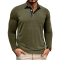 Detail view of olive green polo shirt featuring a functional chest pocket and buttoned collar - Army Green