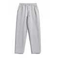 Men's casual sport trousers in light heather grey with elastic waist and drawstring - S / Gray