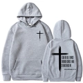 Light gray Christian hoodie featuring cross print and Philippians 4:13 verse design - S / Hooded Style / Light Gray