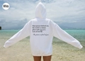Felpa bianca oversize con scritta motivazionale ideale per un look casual da mare - S / Bianco