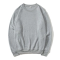Oversize crewneck fleece sweatshirt in light grey with ribbed cuffs and hem - S / Light Gray