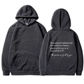 Felpa con cappuccio unisex grigio scuro con spalle scese e stampa sul retro - S / grigio scuro