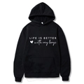 Sweat à capuche noir avec imprimé Life Is Better With My Boys et poche kangourou - S / Noir (With My Boys)