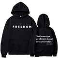 Unisex Freedom Kapuzenpullover in Schwarz mit Kängurutasche, Vorder- und Rückansicht auf Weiß - S / Schwarz
