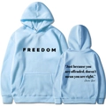 Unisex Hellblauer Hoodie mit Freedom-Print und Charlie Kirk Zitat auf der Rückseite - S / Hellblau