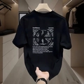 Heavy cotton black graphic T-shirt with circular paisley print and motivational success text - S / Paisley Ring Black