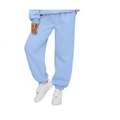 Women's high waist light blue joggers with elastic cuffs for athletic leisure wear - Light Blue