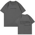 T-shirt in cotone grigio scuro con scritta blu You Are Enough e design sul retro - S / grigio scuro