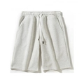 Women's light grey cotton sports shorts with elastic waist and white drawstring - Light Gray
