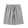 Men's relaxed fit grey cotton shorts with drawstring waist and side pockets - Gray