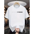 Wit heren T-shirt met ronde hals en zwarte Face The Future opdruk op de borst - S / Wit