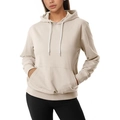 Damen-Kapuzenpullover in Beige mit Kordelzug und Kängurutasche für Komfort - S / Khaki