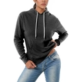 Sweat à capuche léger gris anthracite avec cordons blancs et poche kangourou - S / Gris clair