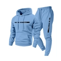Tuta da uomo azzurra con stampa di lettere Face The Future in stile casual sportivo - Taglia S / Azzurro