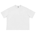 T-shirt bianca Boxy Fit in cotone pesante con spalle scese e scollo rotondo - Bianco