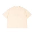 T-shirt Boxy Fit in cotone pesante color crema con spalle scese e stile casual - Albicocca