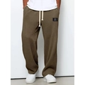 Pantaloni sportivi da uomo in maglia a nido d'ape con gamba dritta e coulisse marrone - S / Marrone Scuro