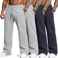 Lot de 4 pantalons de jogging pour hommes coupe ample avec cordon en gris clair et bleu - Gris + Gris + Noir + Noir