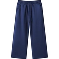 Pantaloni leggeri da uomo a gamba larga blu scuro con coulisse ed elastico in vita - S / Blu navy