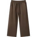 Pantaloni casual gamba larga marrone scuro da uomo con coulisse e vita elastica - S / Marrone