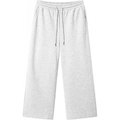 Pantaloni casual uomo grigio chiaro a gamba larga con coulisse elastica in vita e tasche - Taglia S / Bianco