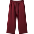Pantaloni casual da uomo bordeaux a gamba larga con coulisse elastica in vita e tasche laterali - Taglia S / Rosso