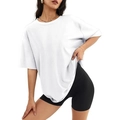 Weißes Oversized Baumwoll-T-Shirt mit tiefen Schultern im Harajuku Gothic-Stil für Paare - 3XL / Weiß 1
