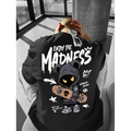 Hip hop style black cotton T-shirt featuring a street art bear print on the back - S / Black