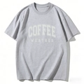 Dames Coffee Weather grafisch t-shirt in gemĂȘleerd grijs met een losse katoenpasvorm - S / Lichtgrijs