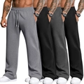 Men's loose jogging trousers in black, light grey and dark grey with drawstring waist - S / Bottoms / Grey + Black + Dark Grey + Black