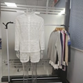 Stijlvolle witte kanten herenset met shirt met lange mouwen en bijpassende short - S / Wit