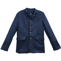 Chaqueta clásica azul oscuro con cuello levantado, botones dorados y bolsillos con solapa - 3XL / Azul marino