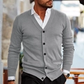 Gilet ajusté pour hommes à col en V gris avec poches latérales et finitions côtelées - S / Gris clair