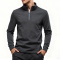Felpa termica in pile da uomo con mezza zip e collo alto in colore grigio scuro - S / grigio scuro