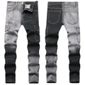 Slim fit cargo jeans voor heren in zwart-grijs kleurblok design met zijzakken - EU 28 / Zwart Grijs Patchwork